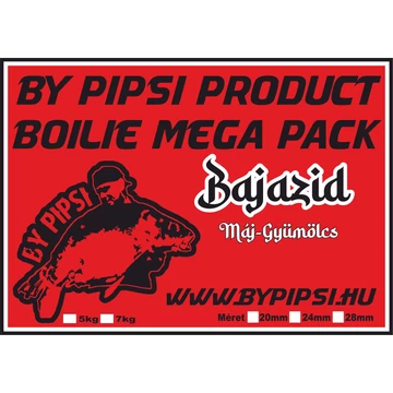 By Pipsi Bajazid (Máj-Gyümölcs) Boilie Mega Pack 5kg 