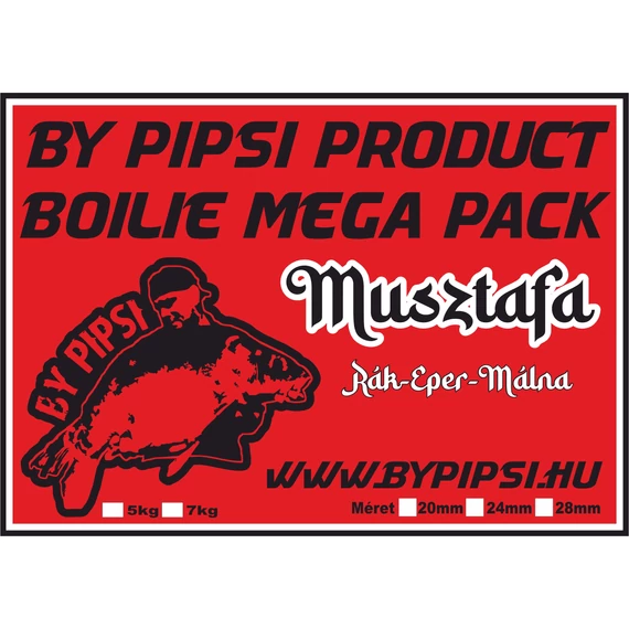 By Pipsi Boilie Musztafa(Rák-Eper-Málna) Mega pack 5kg 