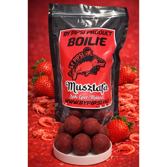 By Pipsi Boilie Musztafa 1kg (Rák-Eper-Málna) 24mm